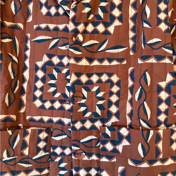 Geometric Patterned Brown Jacket - Picture 4 of 4